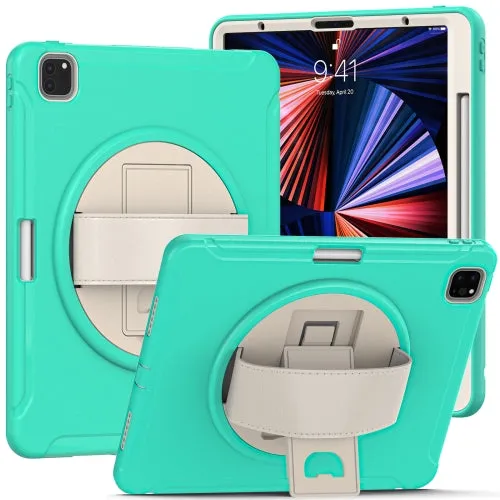 For iPad Pro 360 Degree Rotation PC   TPU Protective Tablet Case with Holder  Hand-strap