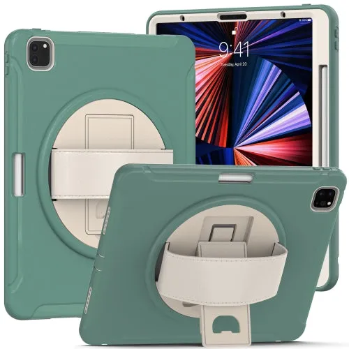 For iPad Pro 360 Degree Rotation PC   TPU Protective Tablet Case with Holder  Hand-strap