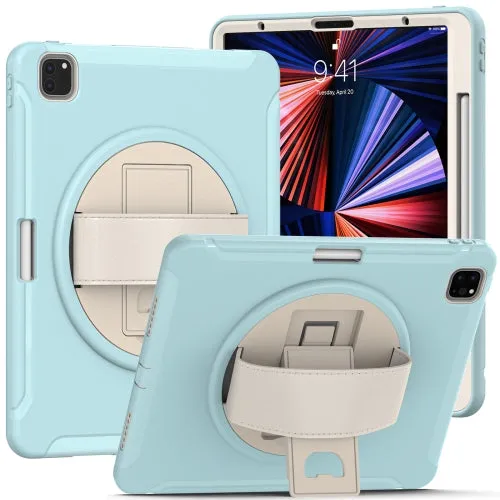 For iPad Pro 360 Degree Rotation PC   TPU Protective Tablet Case with Holder  Hand-strap