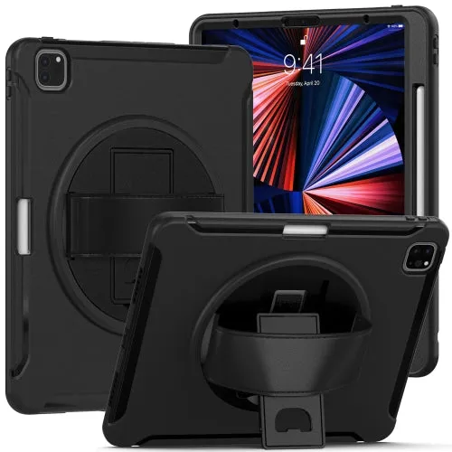 For iPad Pro 360 Degree Rotation PC   TPU Protective Tablet Case with Holder  Hand-strap