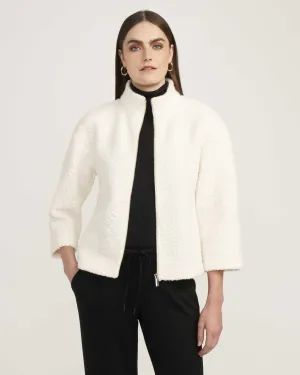Funnel Neck Zip Front Sherpa Jacket- Sale