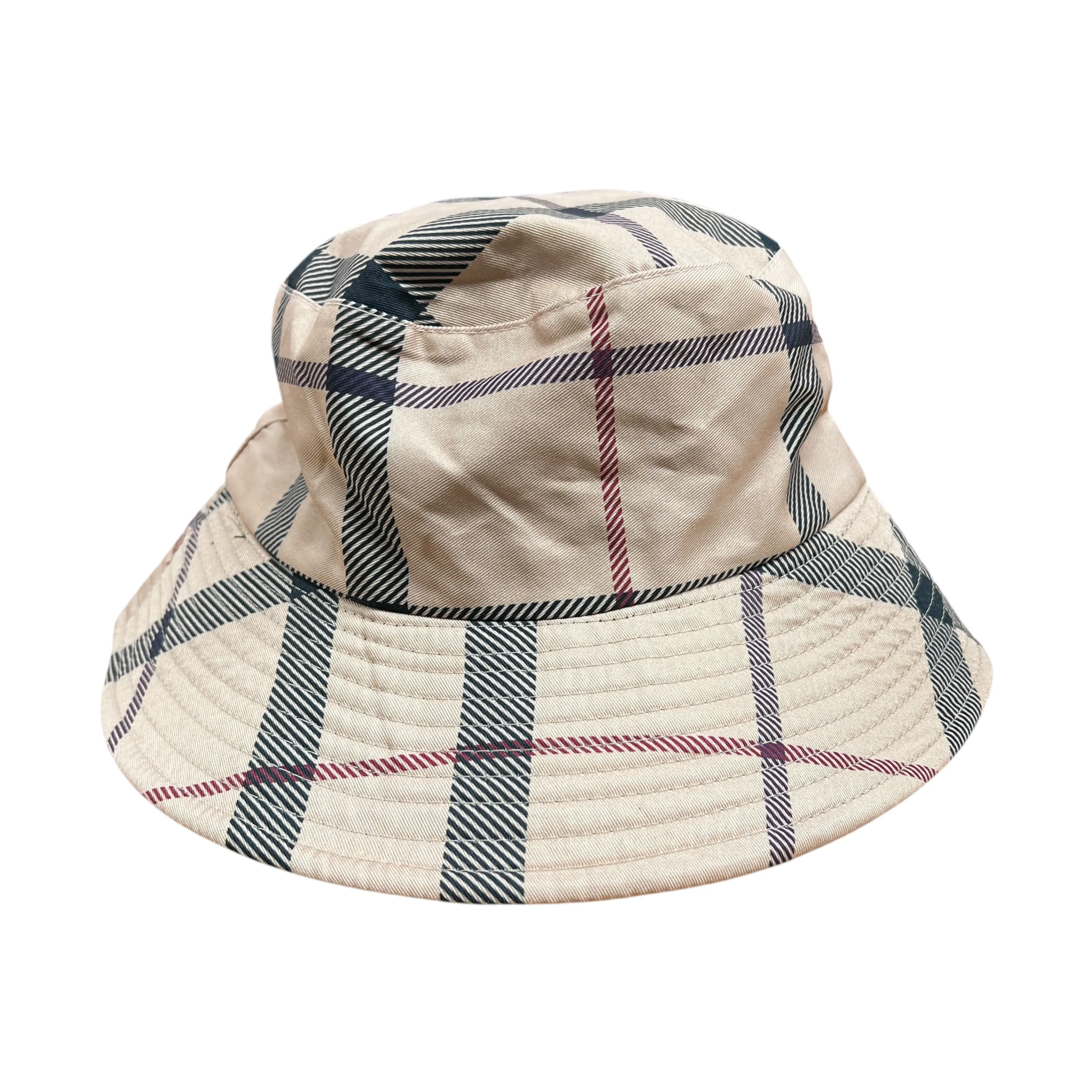 Hat Bucket By Cme In Plaid Pattern