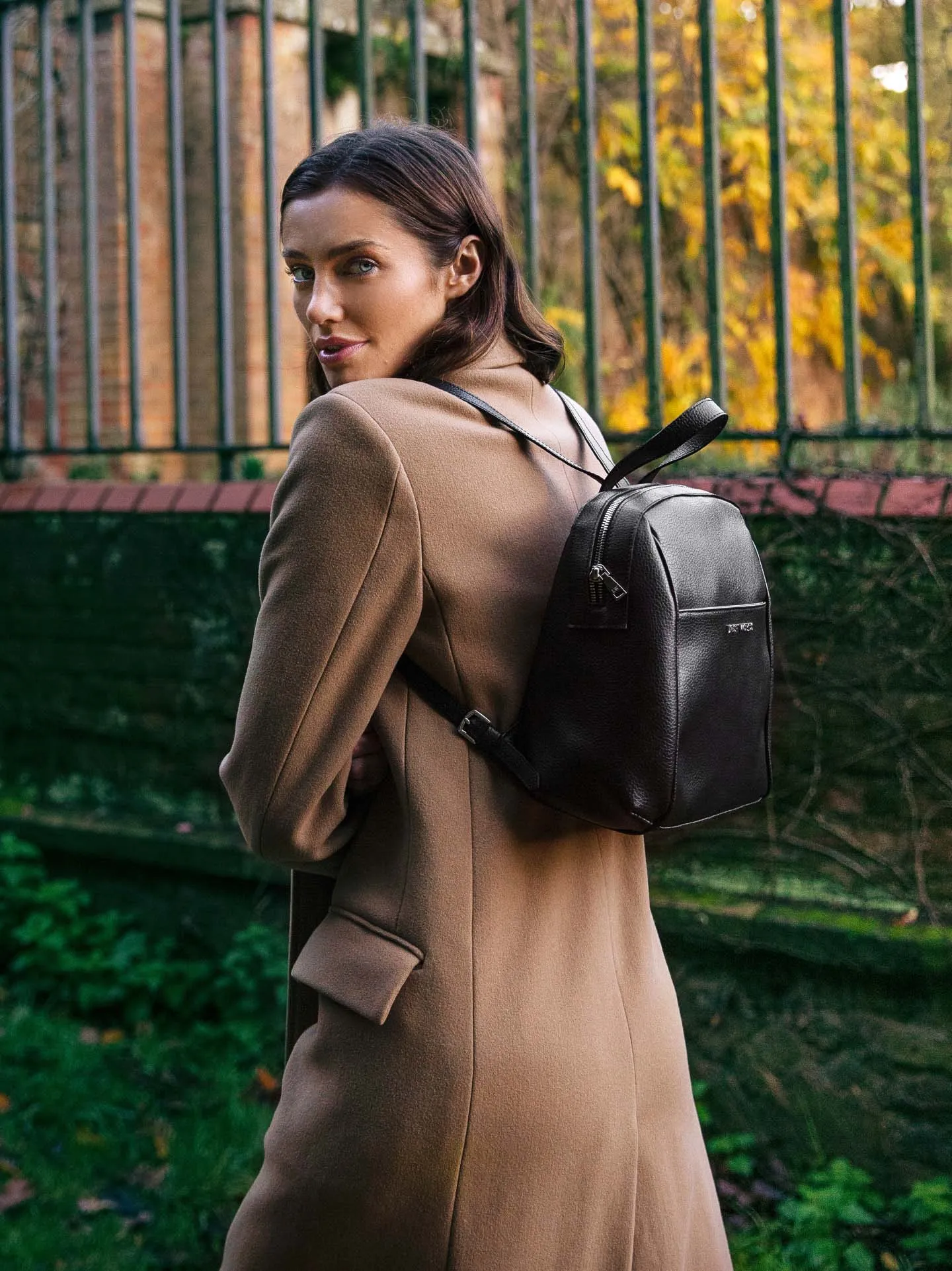 Hazel MIRUM® Leather Vegan Backpack | Black & Silver