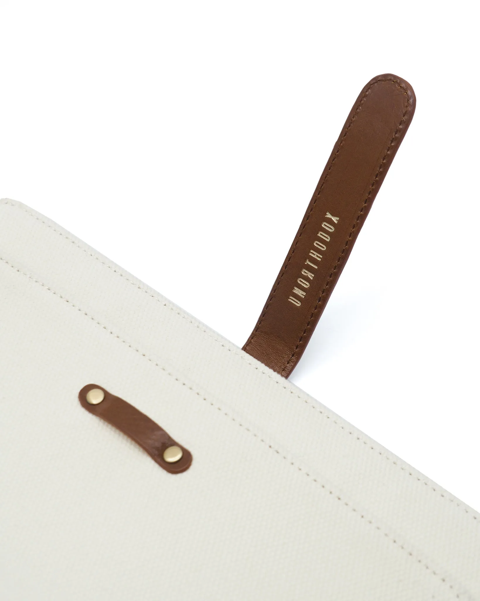 Heavy-Weight Canvas Tablet Sleeve (Ivory/ Cognac)