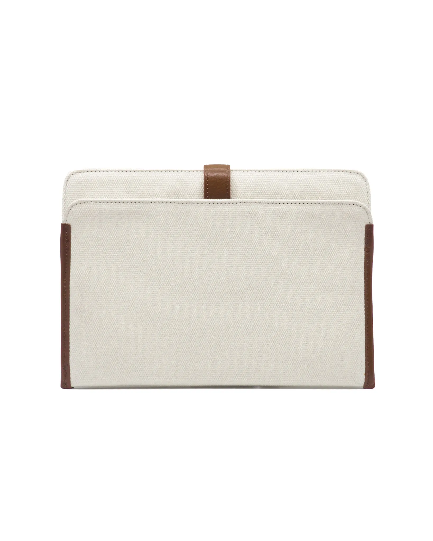 Heavy-Weight Canvas Tablet Sleeve (Ivory/ Cognac)
