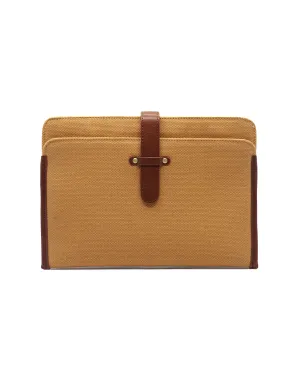Heavy-Weight Canvas Tablet Sleeve (Sand/ Cognac)