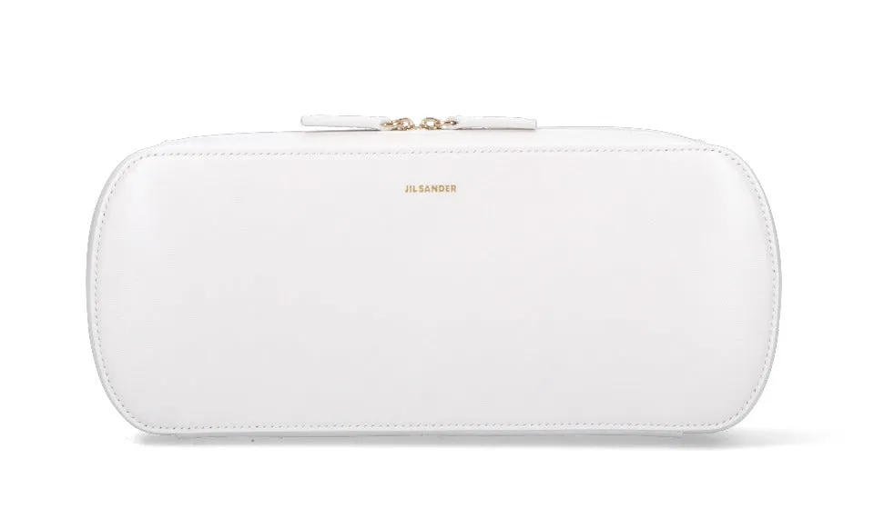 Jil Sander Logo Embossed Medium Crossbody Bag