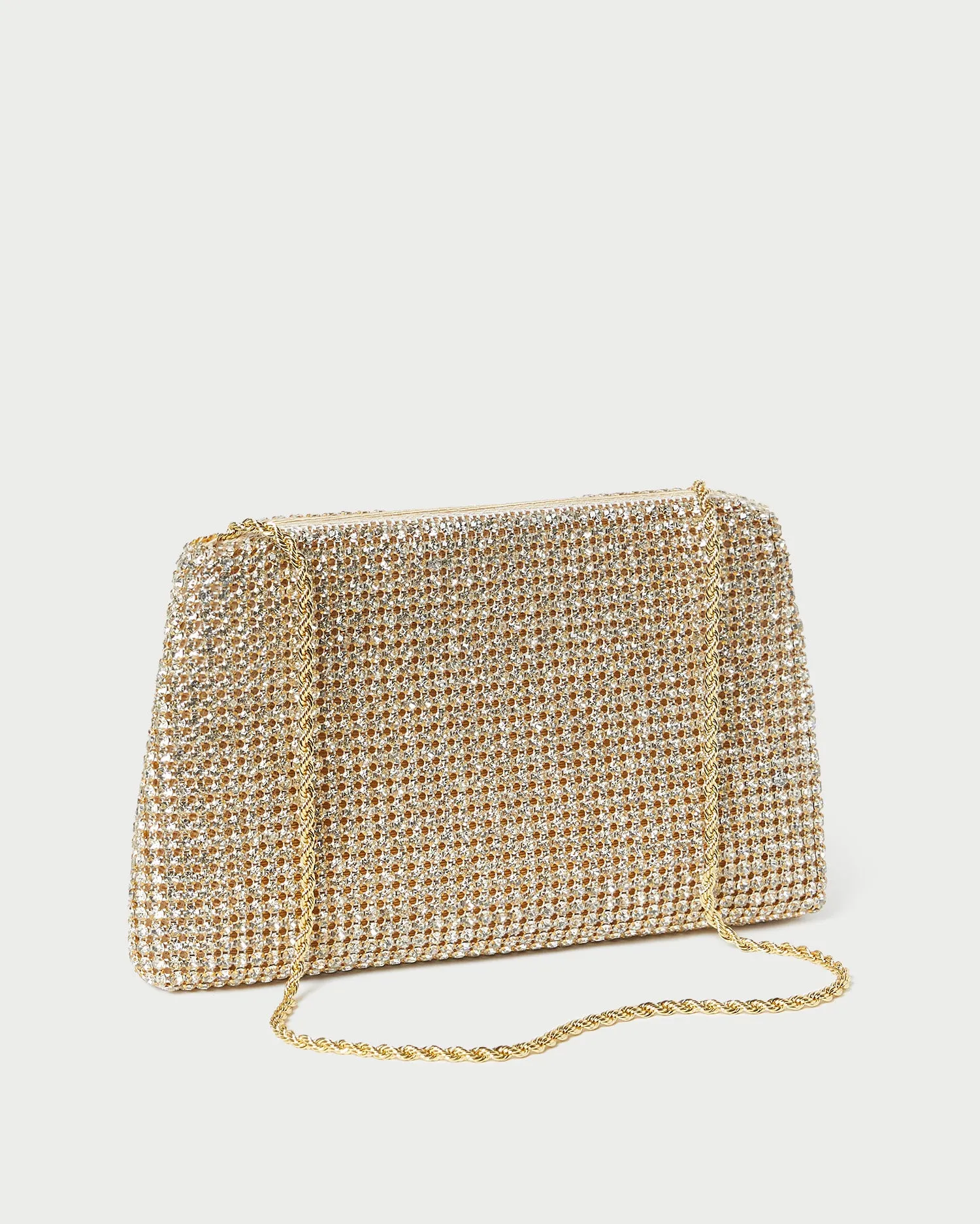 Jolene Gold Diamanté Bow Clutch