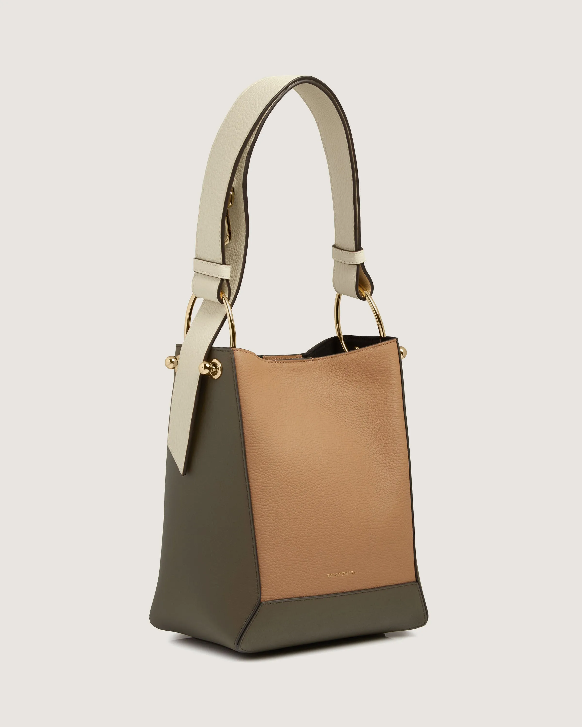 Lana Midi Bucket Bag - Khaki/Caramel/Diamond