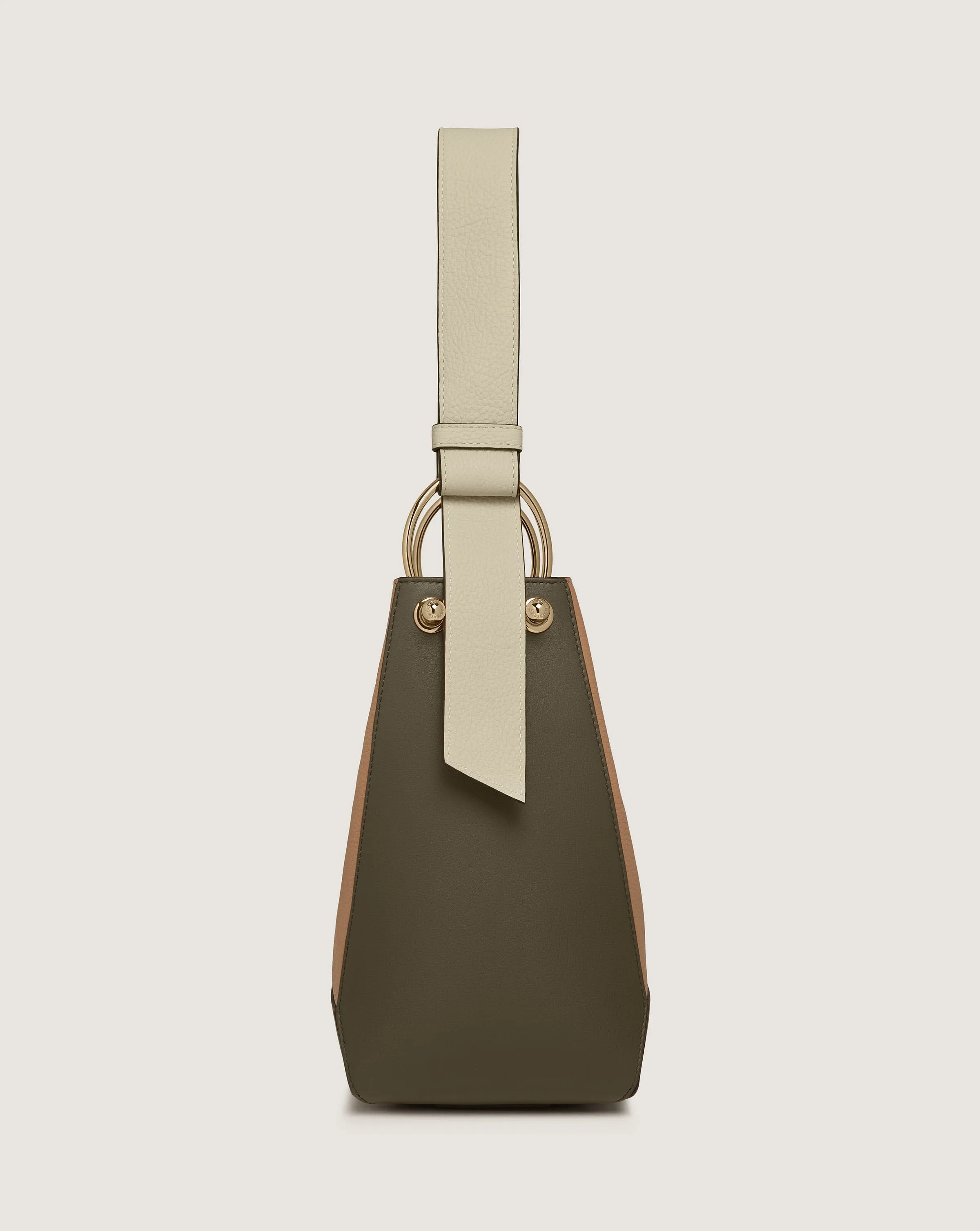 Lana Midi Bucket Bag - Khaki/Caramel/Diamond