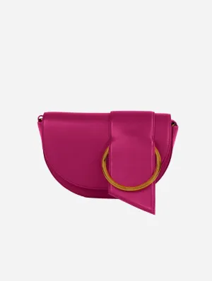 Luna Apple Leather Vegan Shoulder Bag | Raspberry