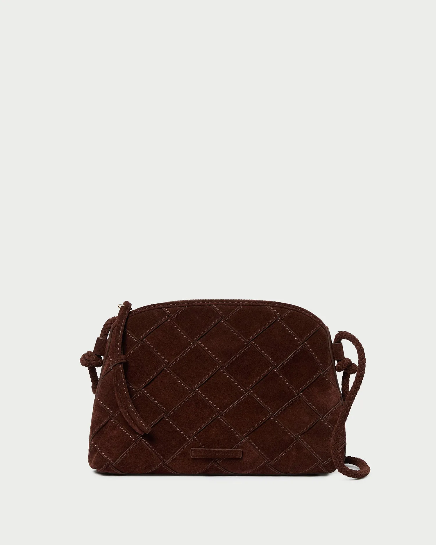 Mallory Espresso Woven Suede Crossbody
