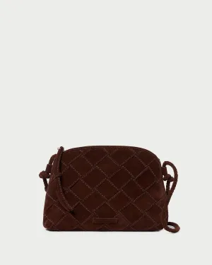Mallory Espresso Woven Suede Crossbody