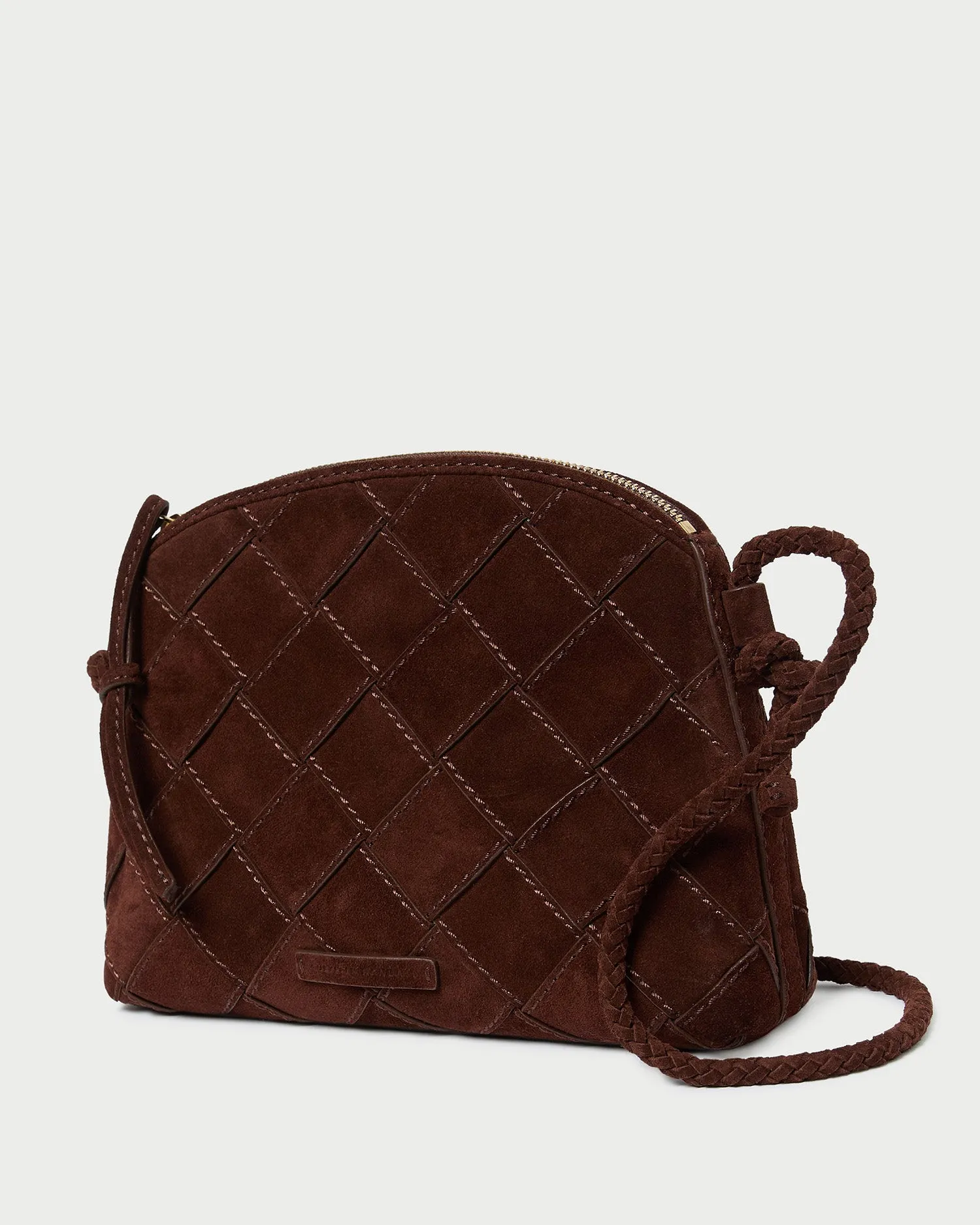 Mallory Espresso Woven Suede Crossbody