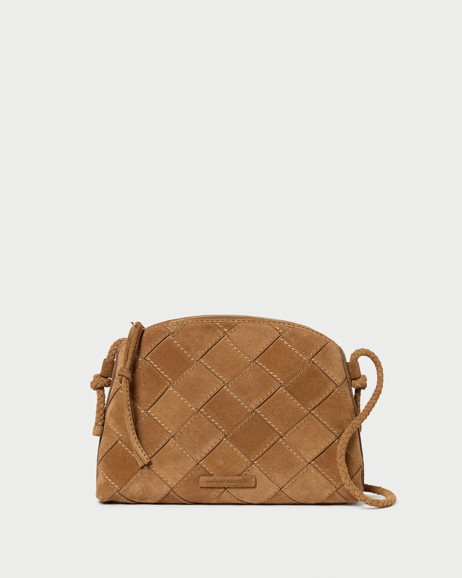 Mallory Toffee Woven Suede Crossbody