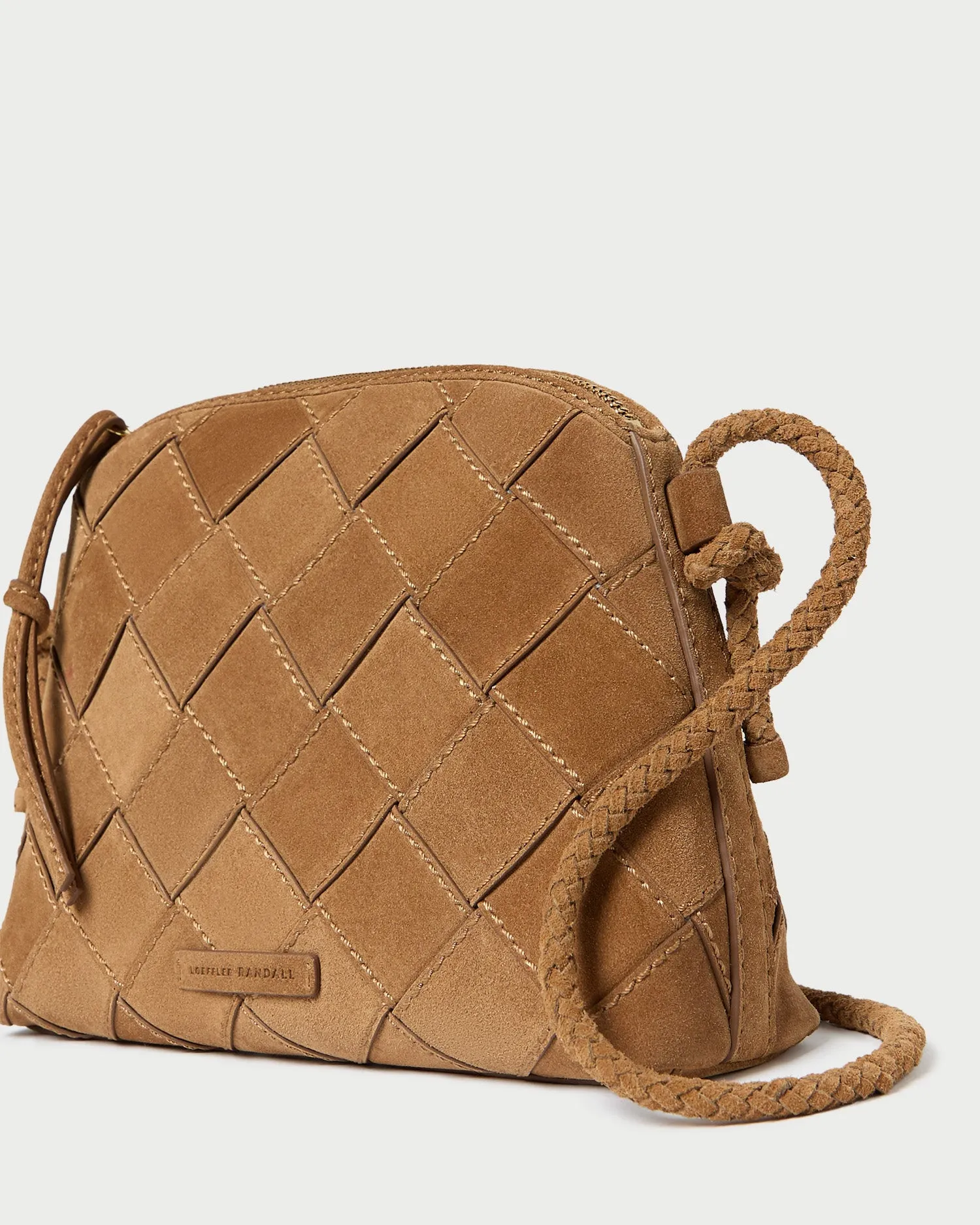 Mallory Toffee Woven Suede Crossbody