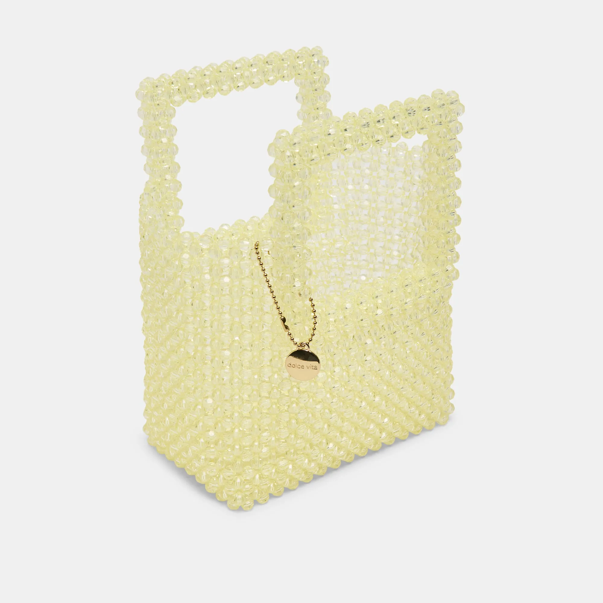 MAREL HANDBAG LIME BEADED