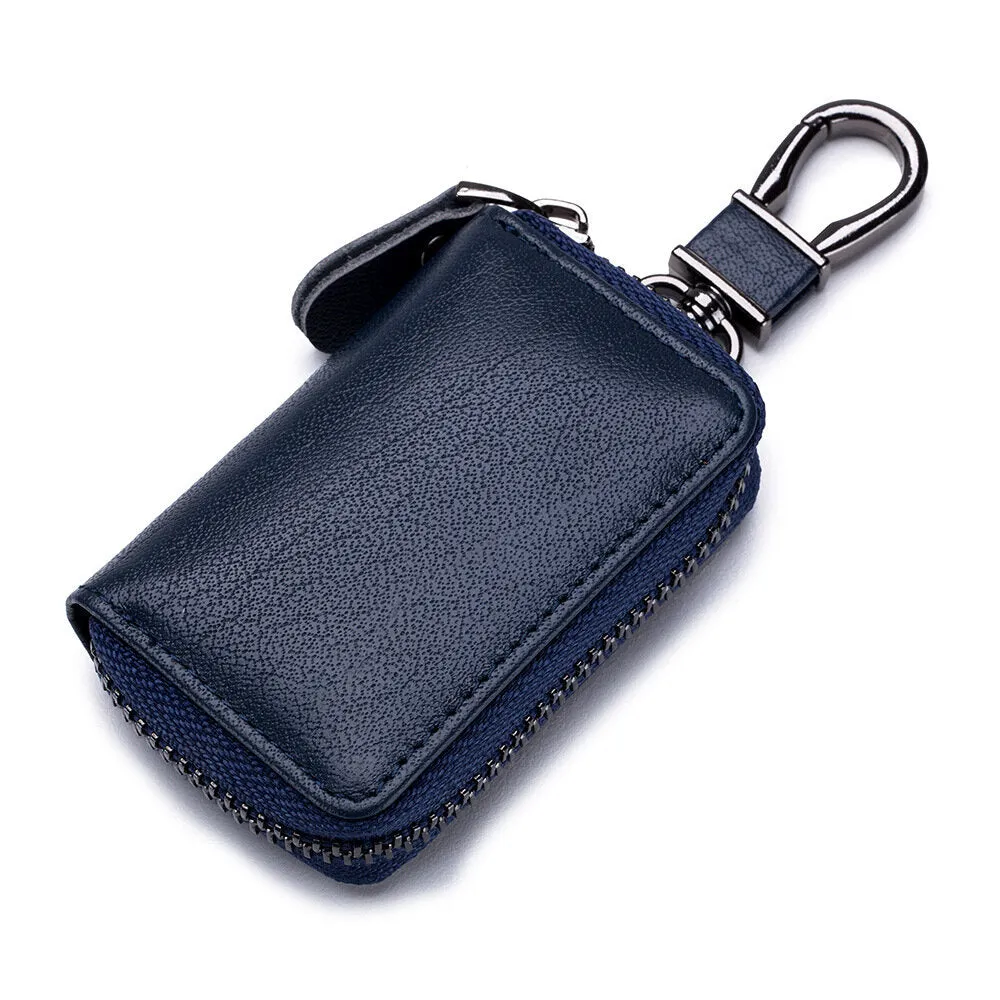 Men Genuine Leather Retro Mini Key Case Bag Large Capcity Fashion Car Key Keychain Wallet