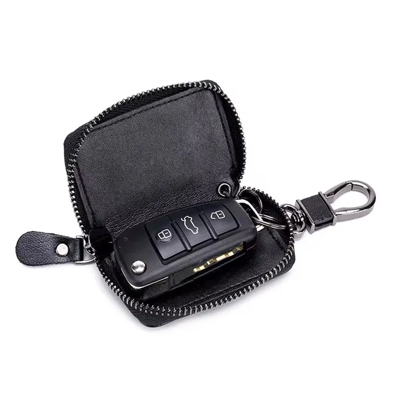 Men Genuine Leather Retro Mini Key Case Bag Large Capcity Fashion Car Key Keychain Wallet
