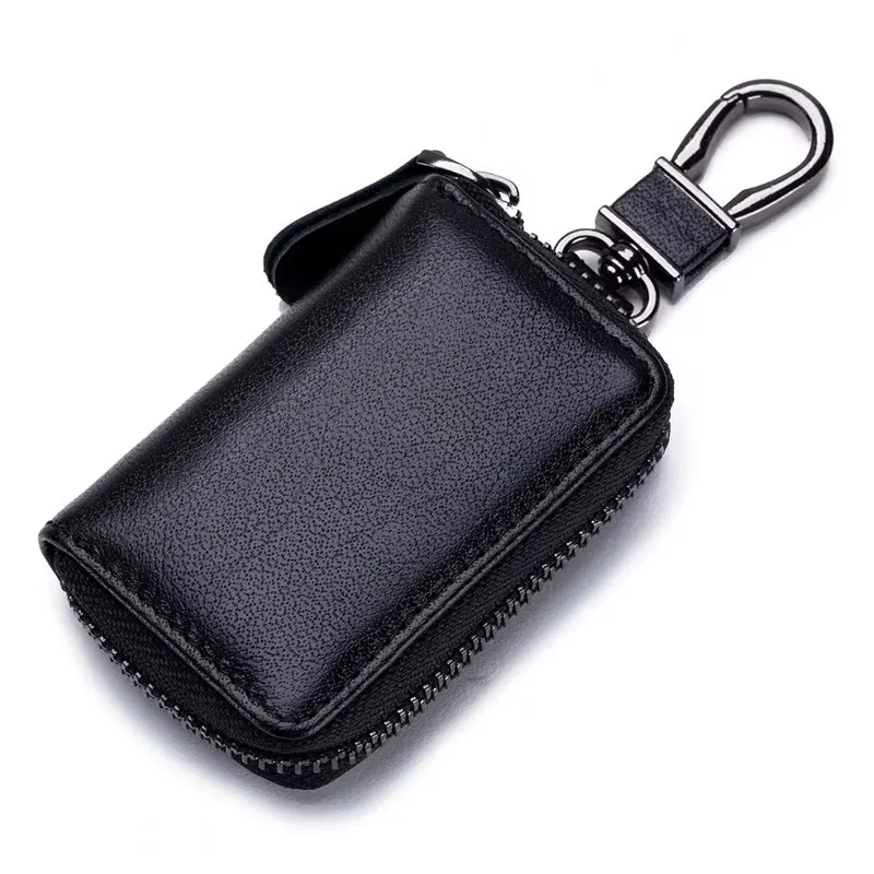 Men Genuine Leather Retro Mini Key Case Bag Large Capcity Fashion Car Key Keychain Wallet