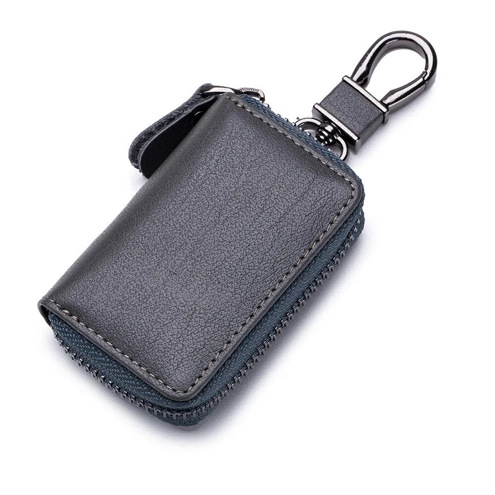 Men Genuine Leather Retro Mini Key Case Bag Large Capcity Fashion Car Key Keychain Wallet