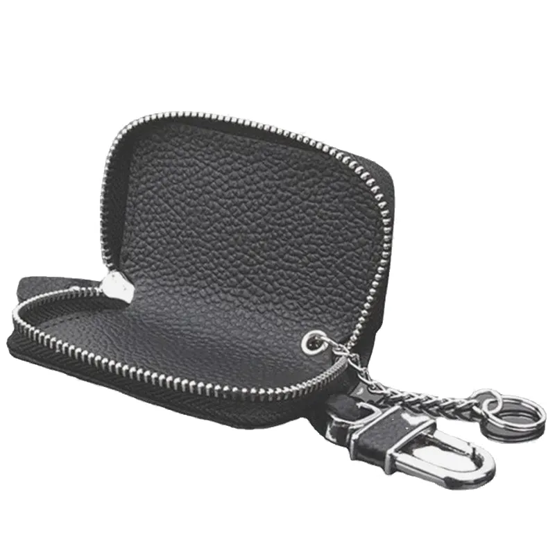 Men Genuine Leather Retro Mini Key Case Bag Large Capcity Fashion Car Key Keychain Wallet