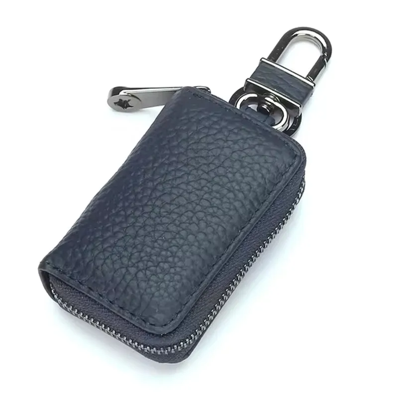 Men Genuine Leather Retro Mini Key Case Bag Large Capcity Fashion Car Key Keychain Wallet
