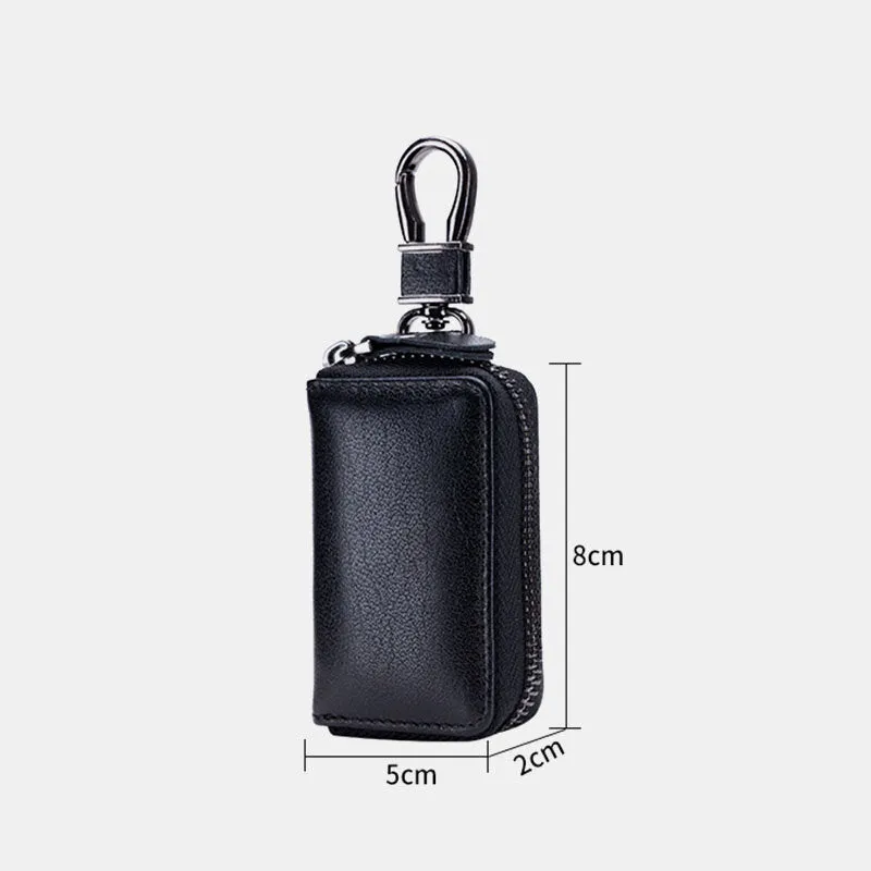 Men Genuine Leather Retro Mini Key Case Bag Large Capcity Fashion Car Key Keychain Wallet