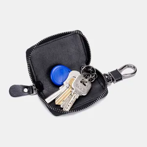 Men Genuine Leather Retro Mini Key Case Bag Large Capcity Fashion Car Key Keychain Wallet