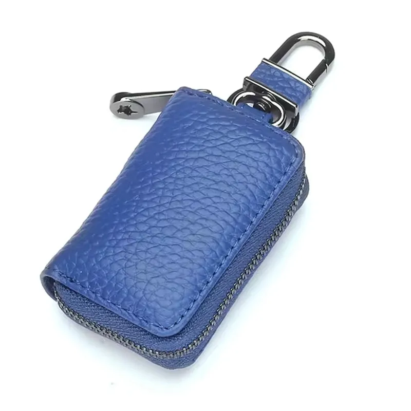 Men Genuine Leather Retro Mini Key Case Bag Large Capcity Fashion Car Key Keychain Wallet