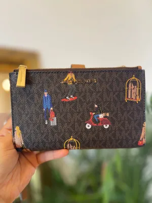 Michael Kors Monogram Canvas Printed Clutch