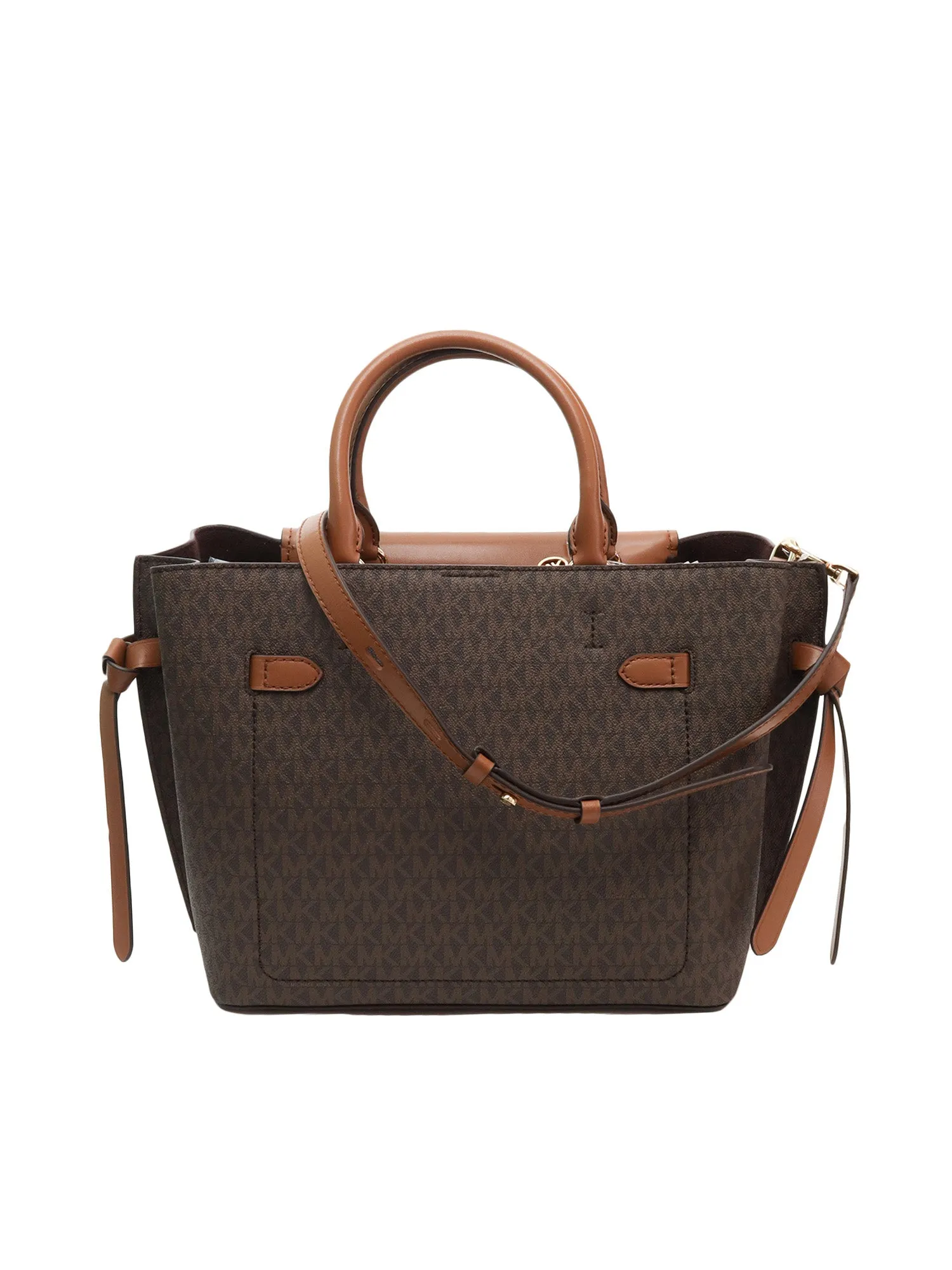 Michael Michael Kors Hamilton Legacy Large Logo Stripe Belted Satchel Bag