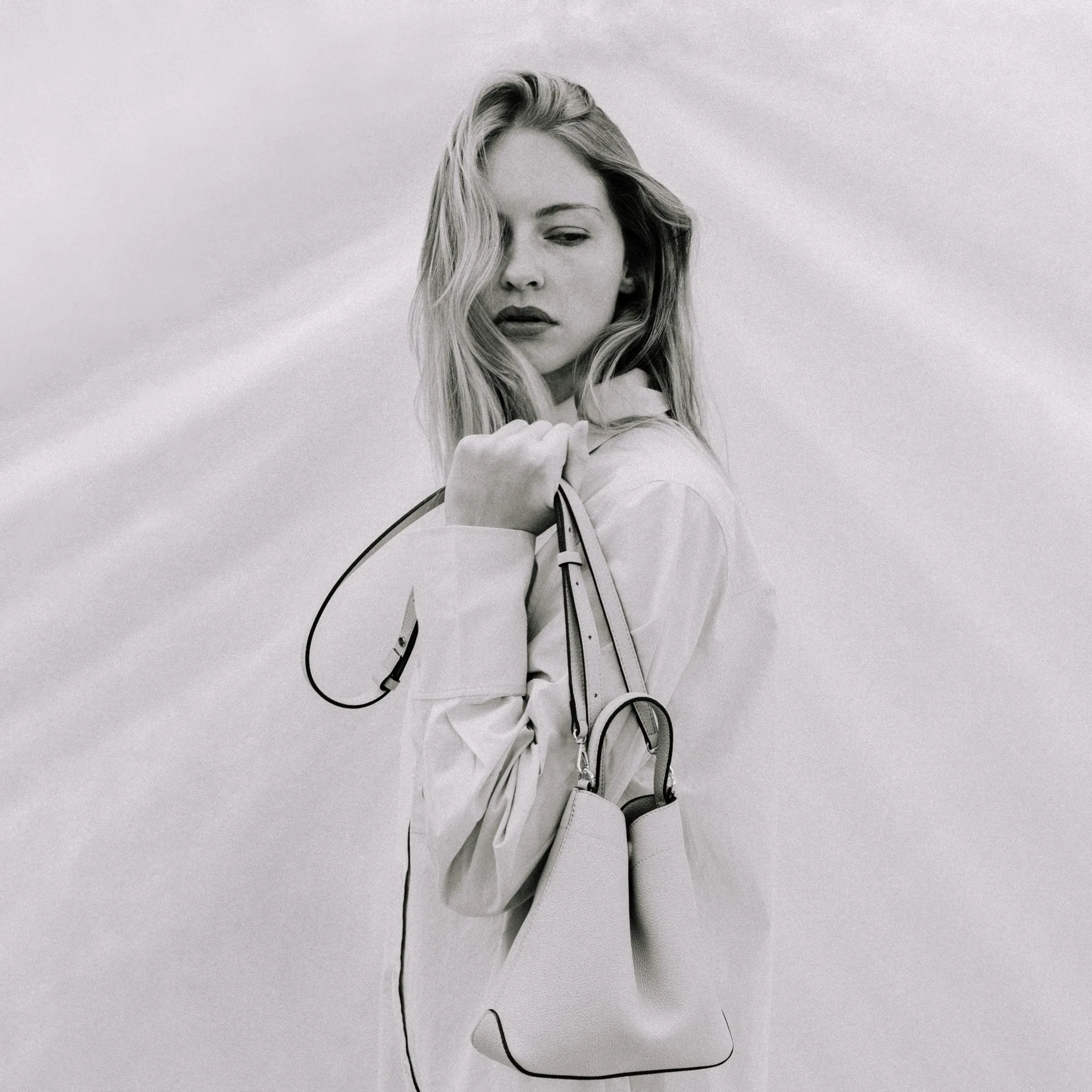 Mini Curve Leather Crossbody Strap