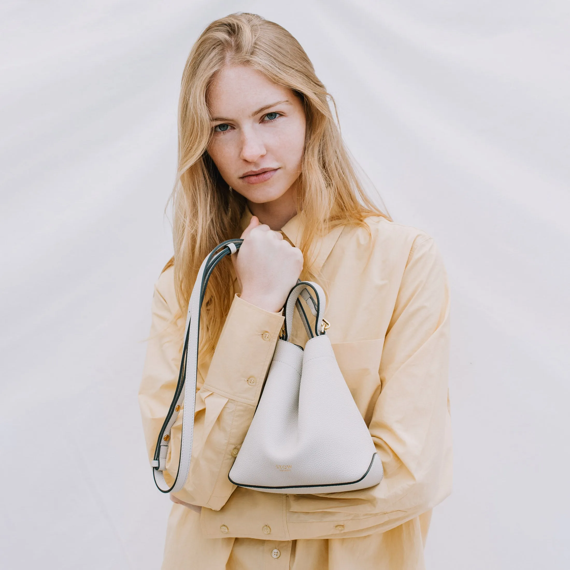 Mini Curve Leather Crossbody Strap