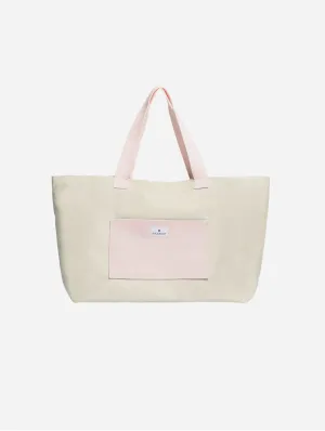 Natural Cotton Canvas Shopper | Sand & Pink