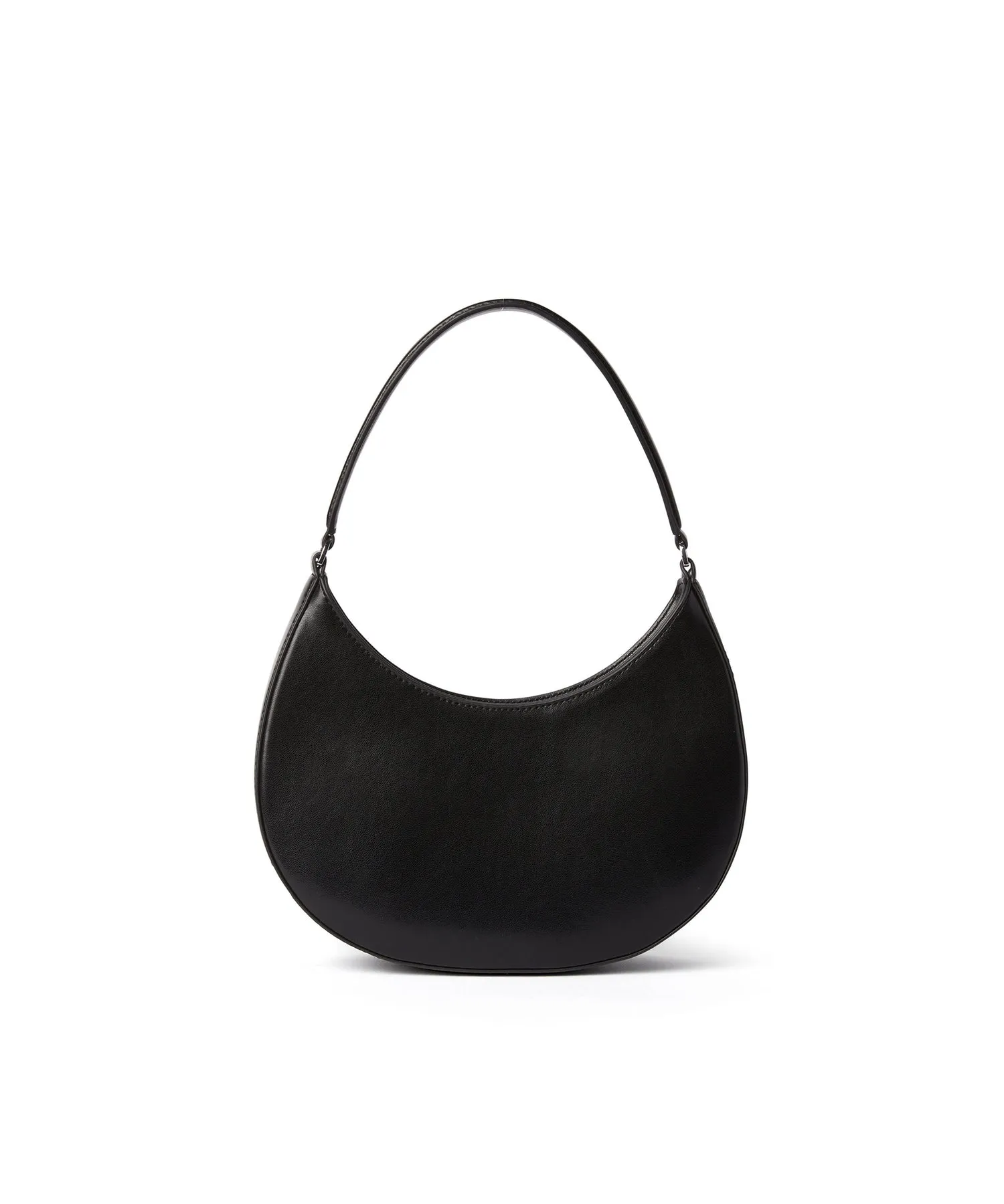 Opaque faux leather small "Hobo" shoulder bag Black