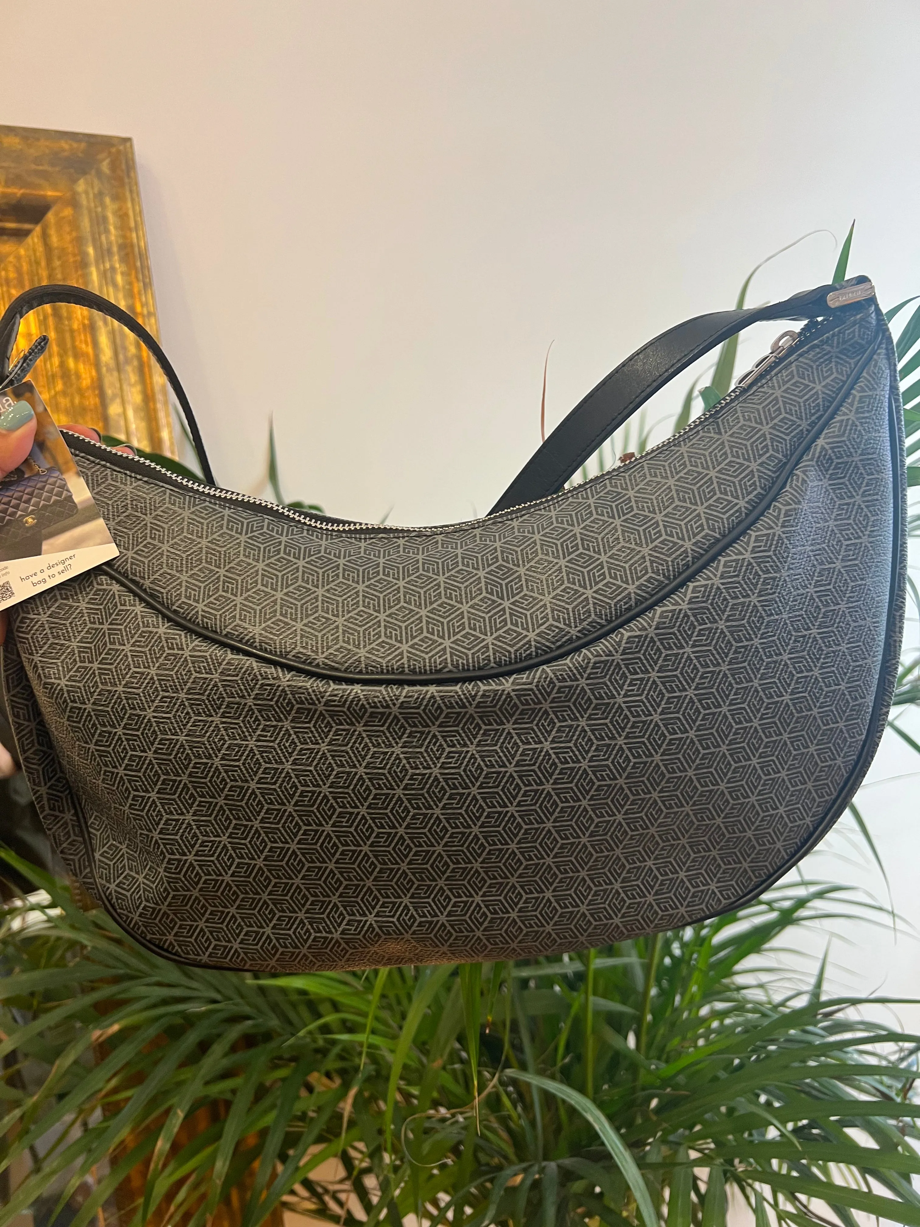 Pierre Balmain Navy Canvas Shoulder Bag