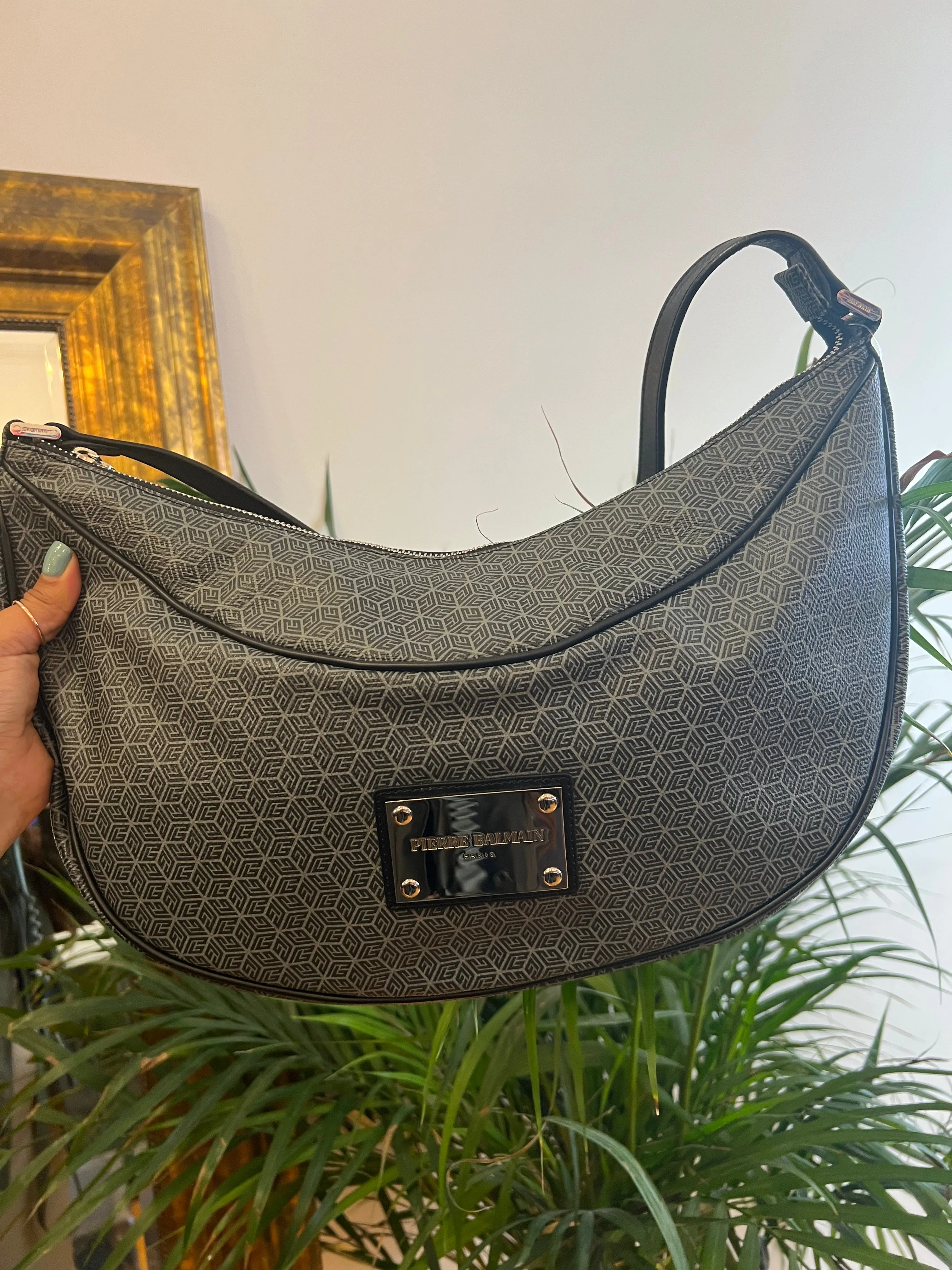 Pierre Balmain Navy Canvas Shoulder Bag