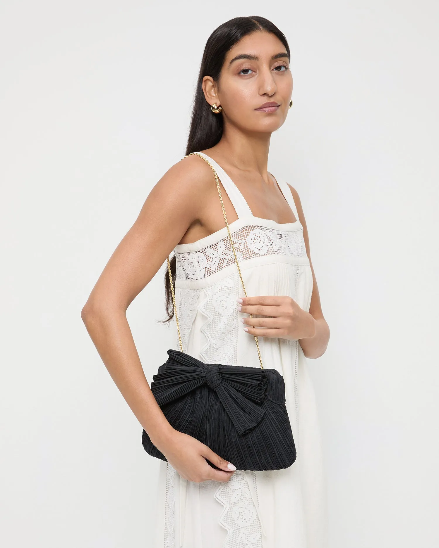 Rayne Black Bow Clutch