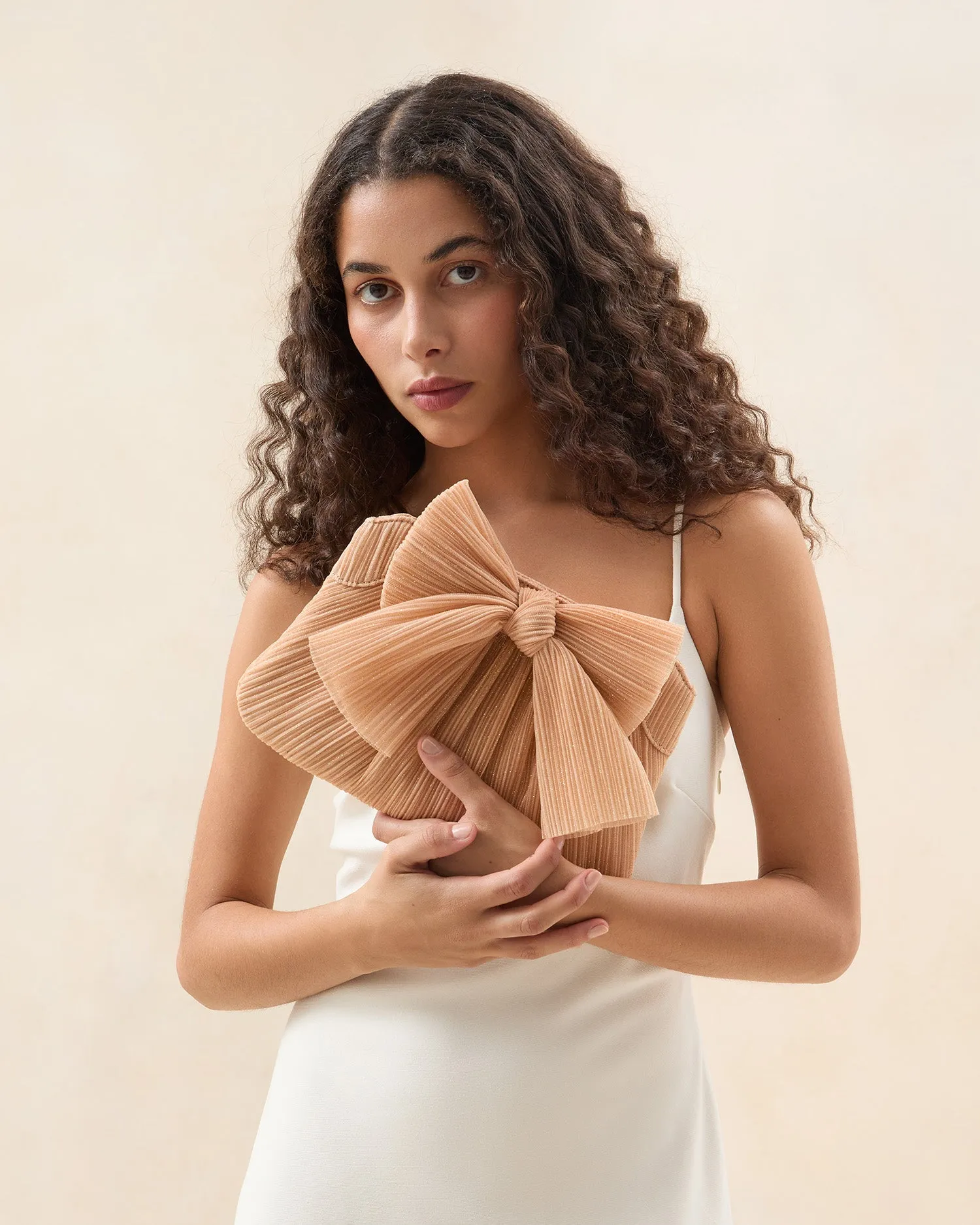 Rayne Glitter Beauty Bow Clutch