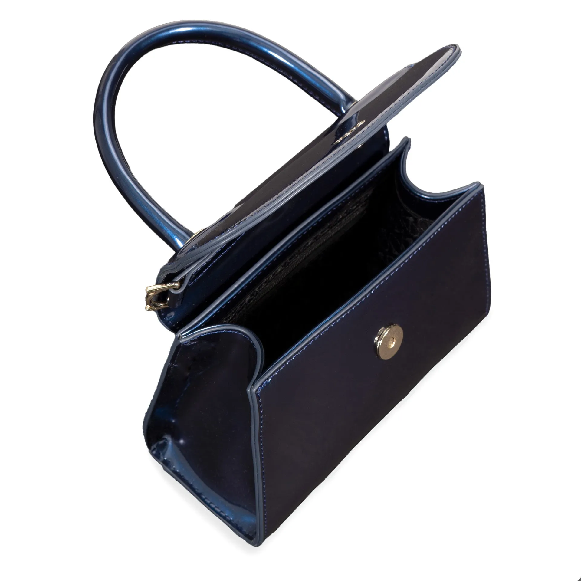 Riona Luna RFID Patent Mini Top Handle Black