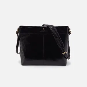Romy Medium Crossbody In Polished Leather - Black