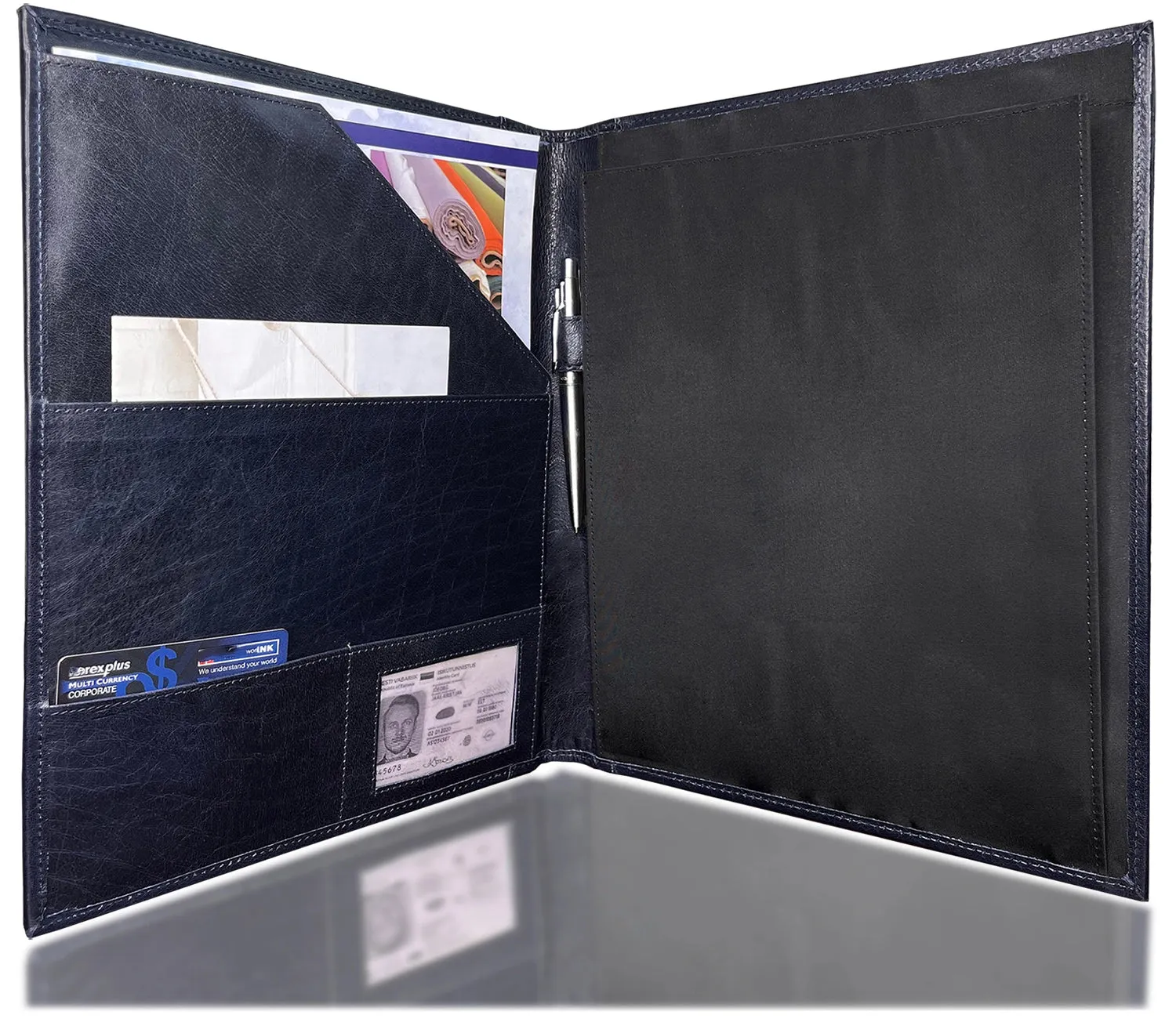 Royal Leather Portfolio (Blue)