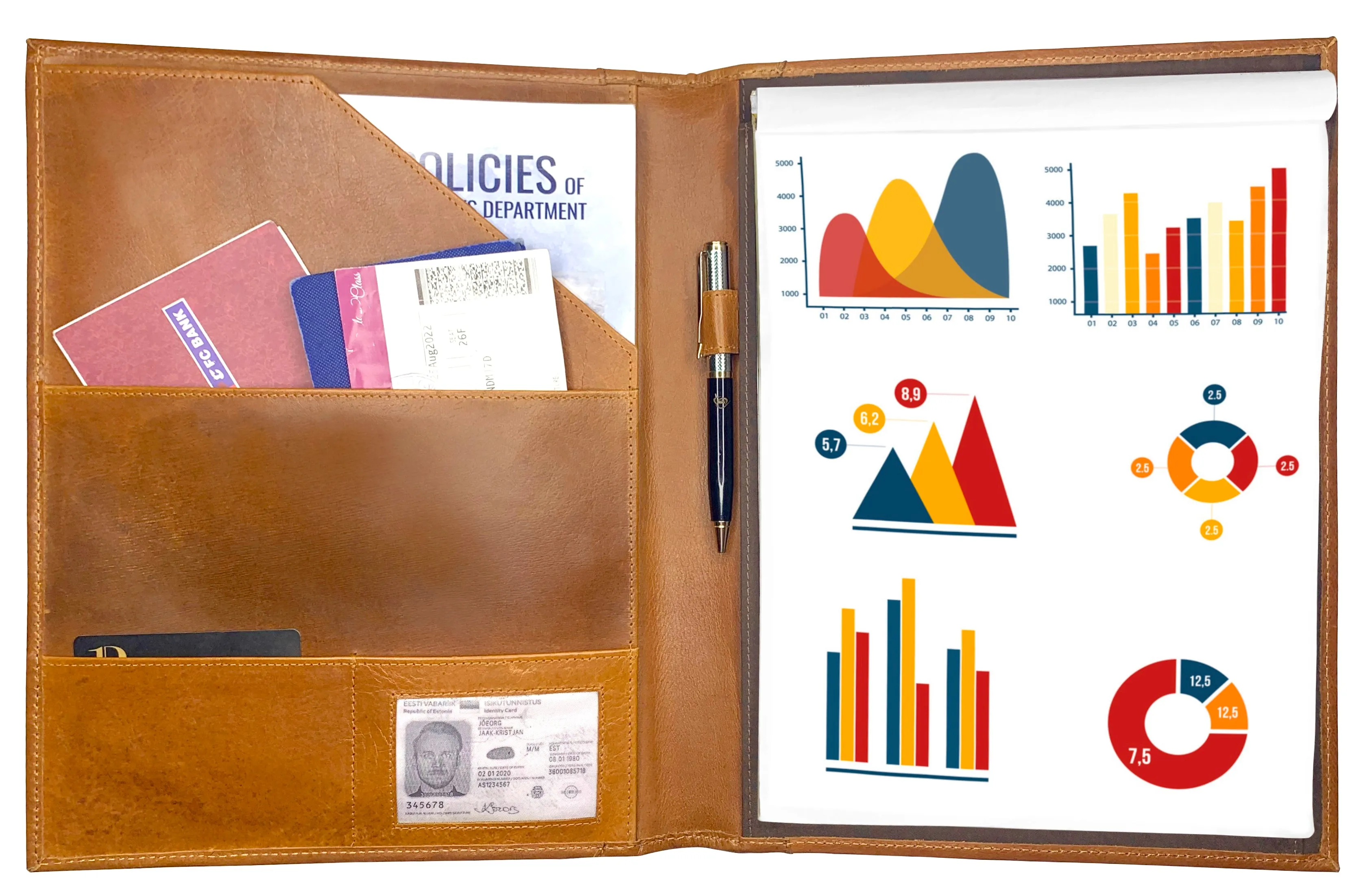 Royal Leather Portfolio (Cognac)