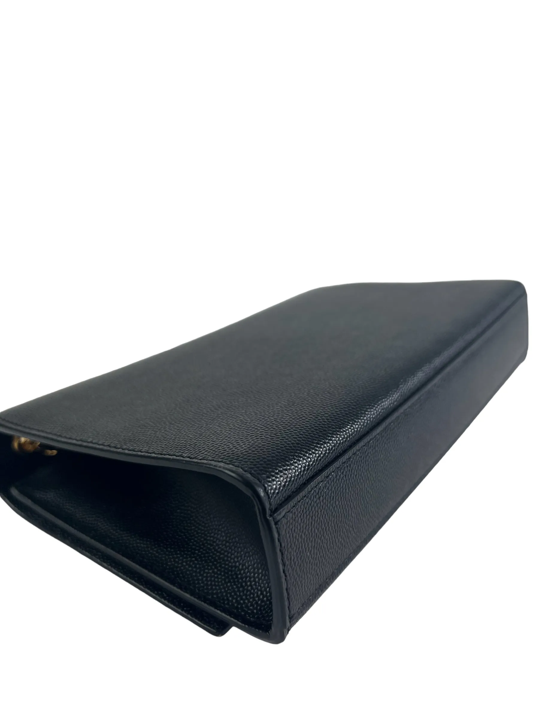 Saint Laurent Black Leather Medium Kate Chain Flap