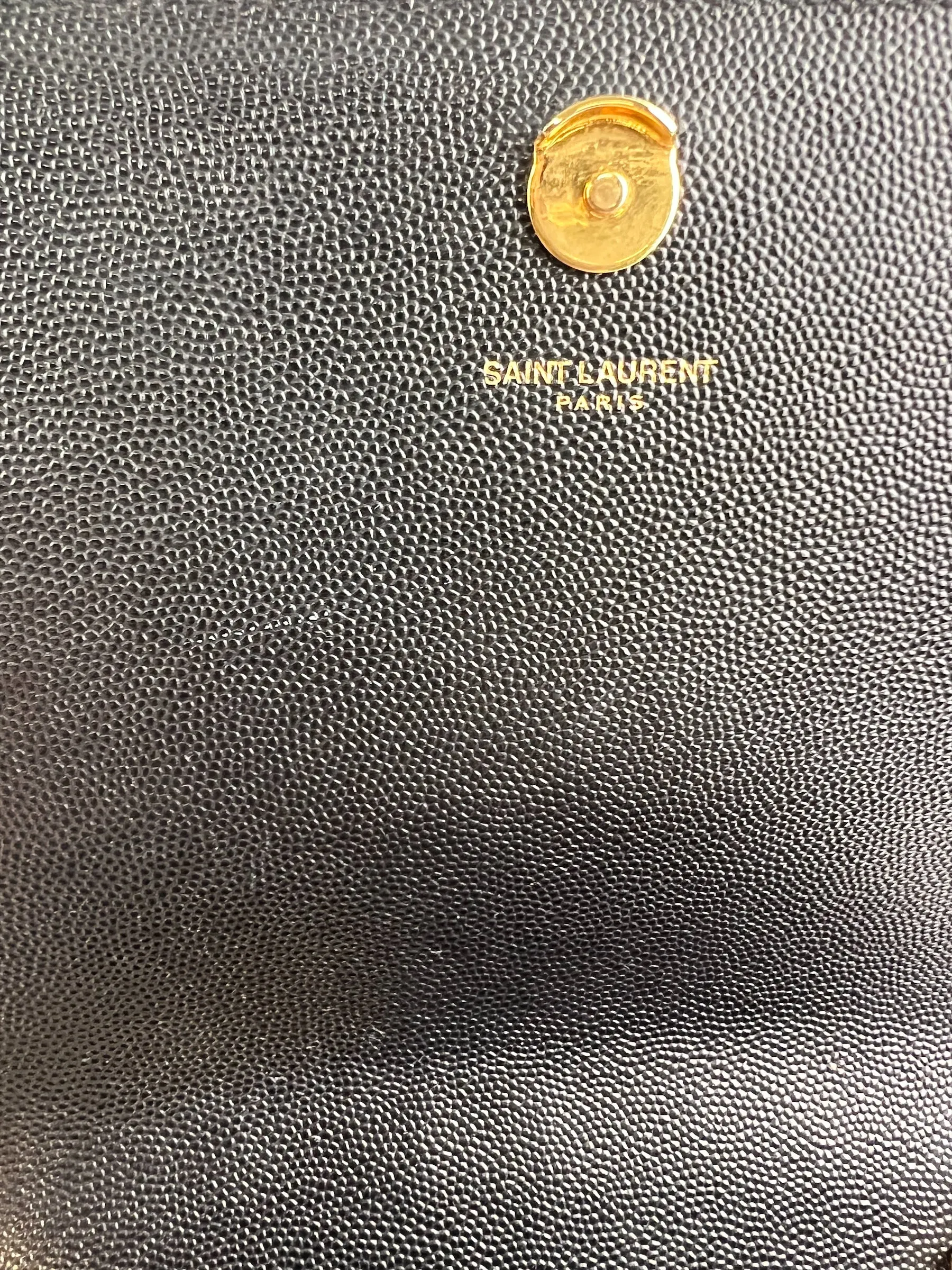 Saint Laurent Black Leather Medium Kate Chain Flap