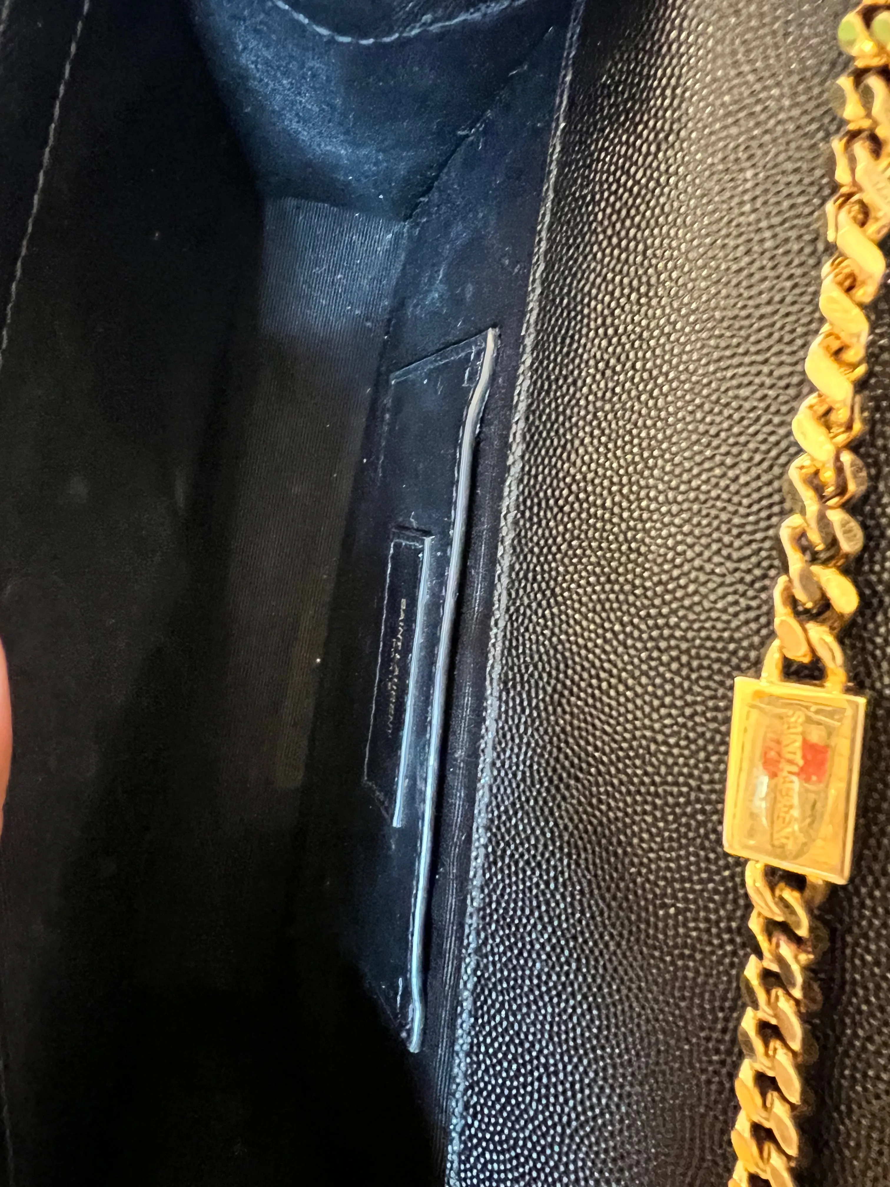 Saint Laurent Black Leather Medium Kate Chain Flap