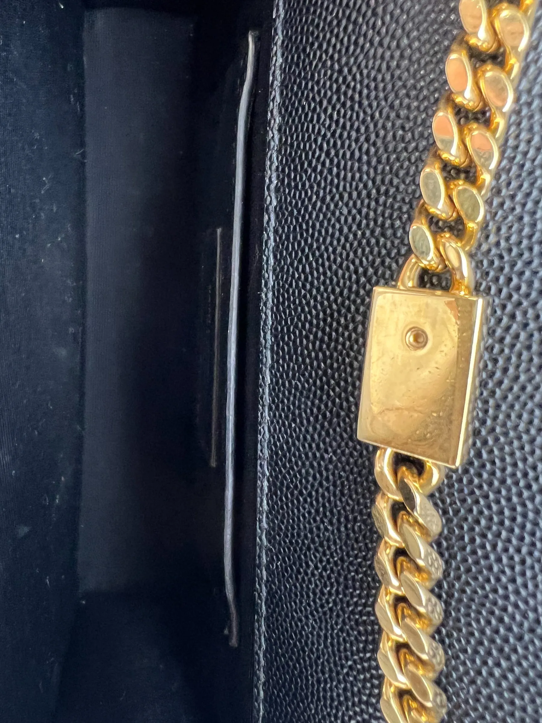 Saint Laurent Black Leather Medium Kate Chain Flap