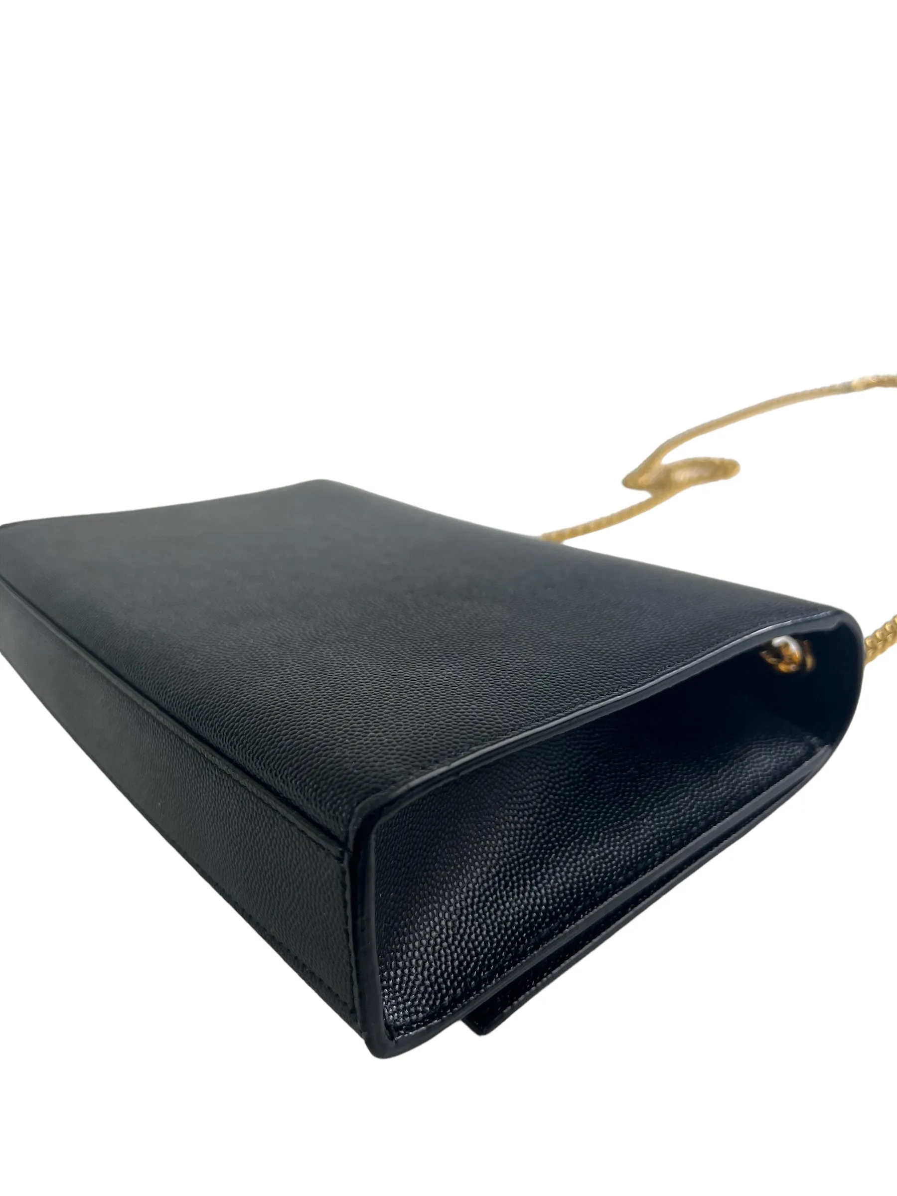 Saint Laurent Black Leather Medium Kate Chain Flap