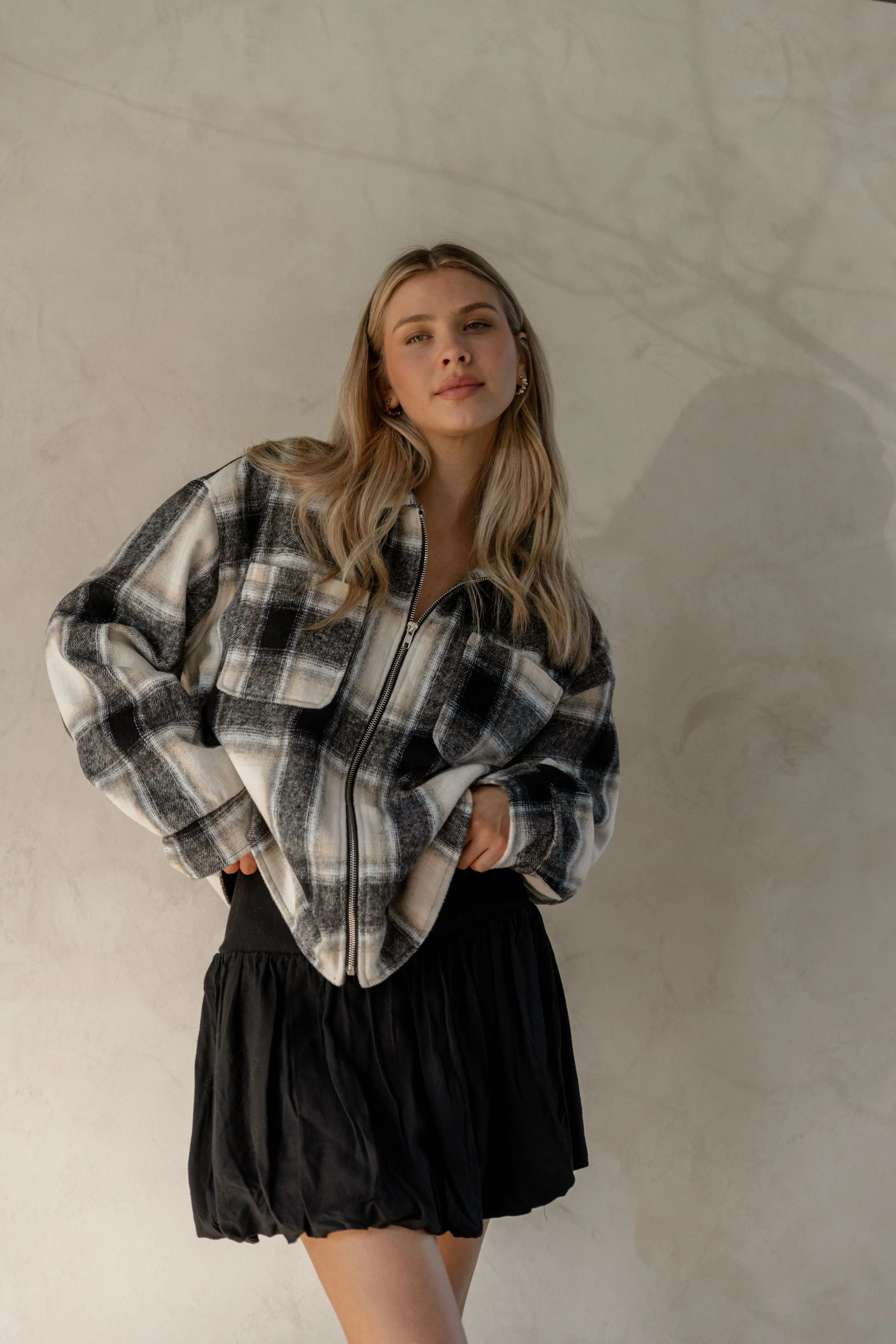 Sass Zita Jacket Charcoal Check